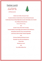 Xmas Lunch Menu